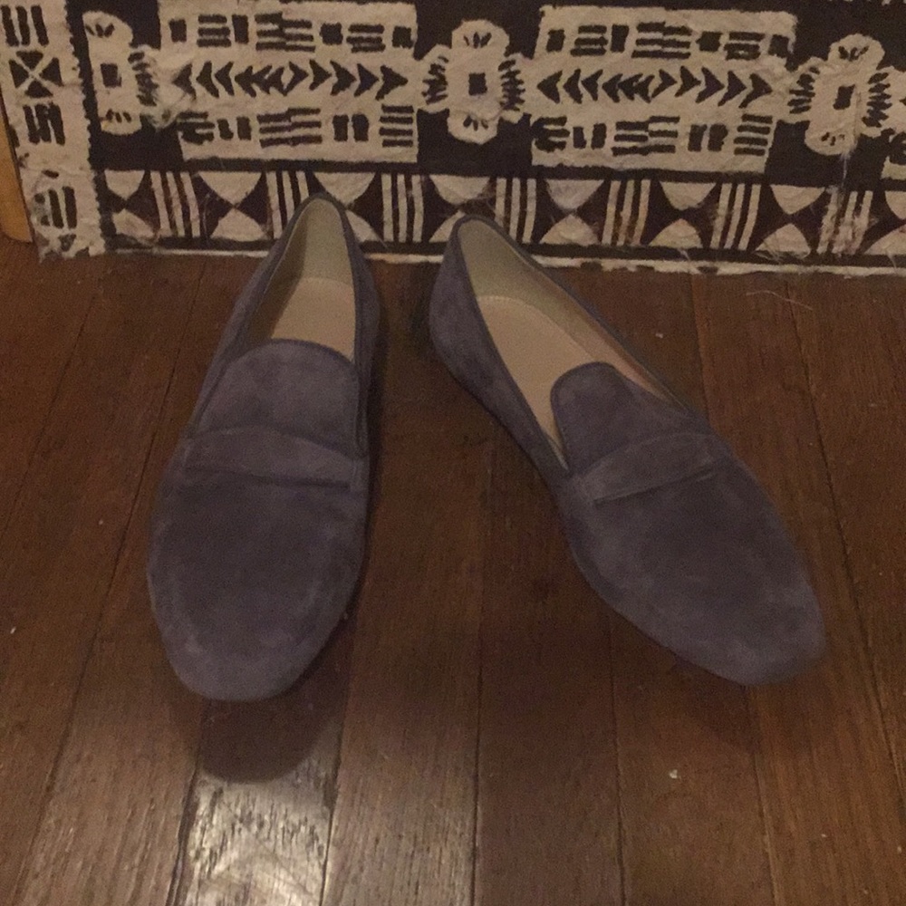J. Crew Grey Suede Loafers 8 1/2